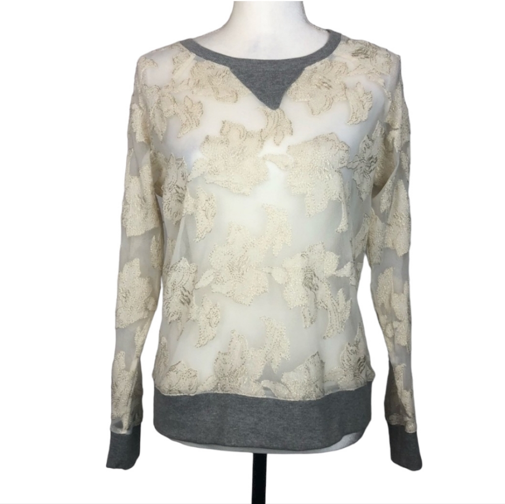 ♧Awake Couture Sheer Ivory Long Sleeve Small